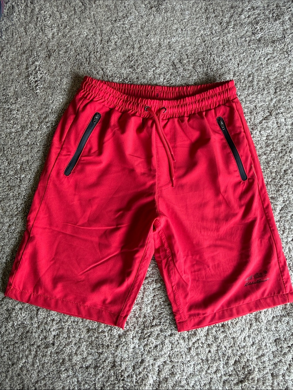 Eddie Bauer Red Kids Swim Trunks with Zip Pockets